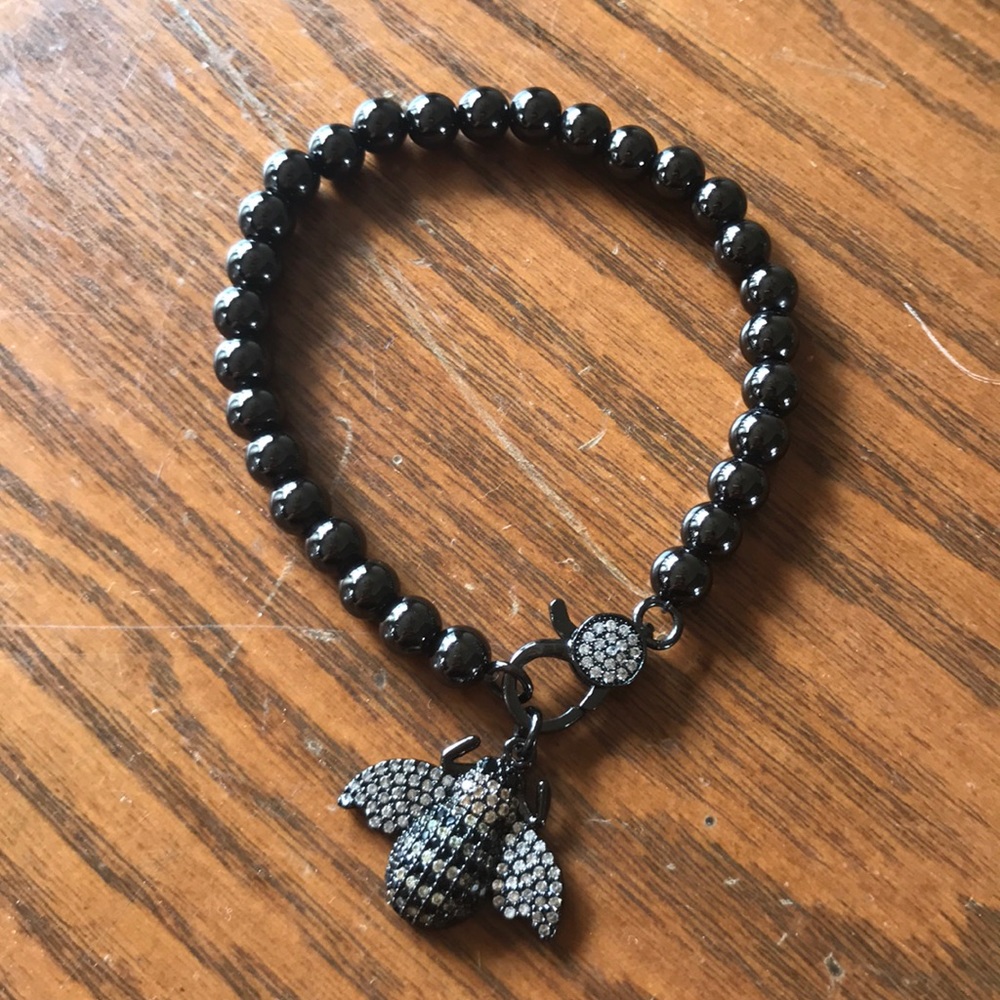 Hematite crystal bee bracelet NEVER WORN